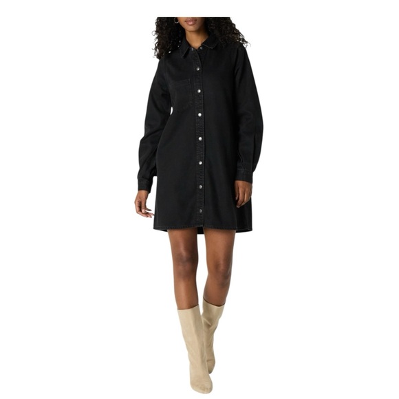 The Drop Dresses & Skirts - NWT! The Drop Black Denim Katerina Button-Up Long Sleeve Dress. Size Small.